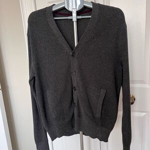 Banana Republic Men's Charcoal V-Neck Button Cardigan